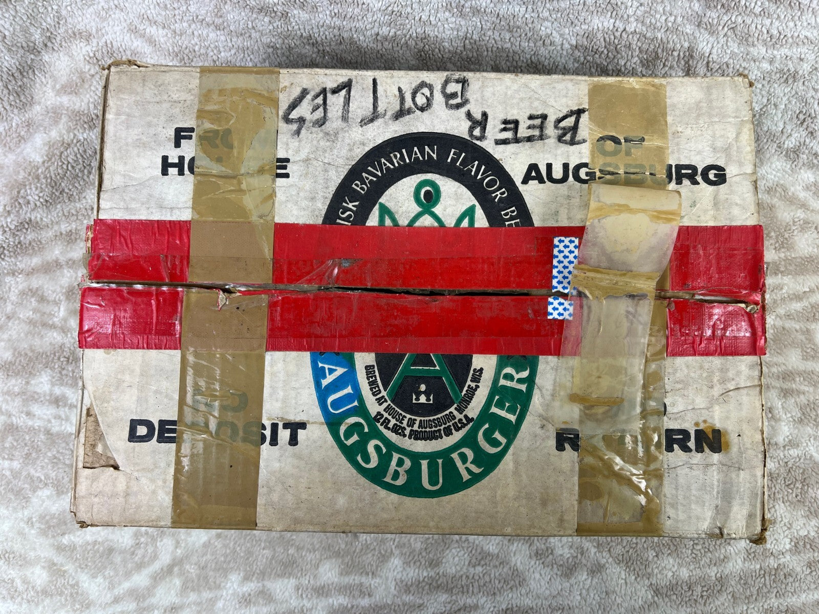 🍺🍺🍺Vintage  Augsburger  Beer Bottles 24 w/Box Pack EMPTY🍺🍺🍺