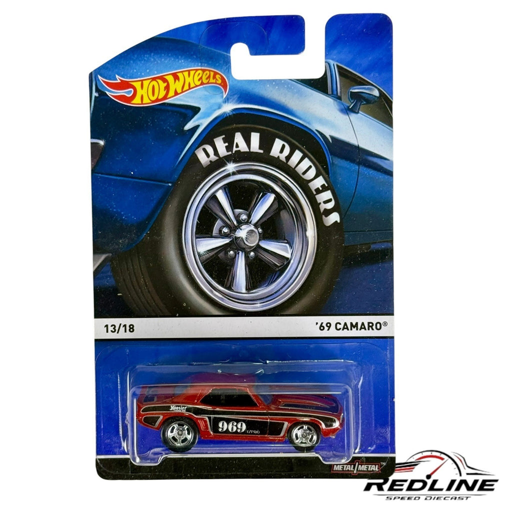 🇺🇸Hot Wheels Real Riders Red '69 Camaro 13/18 Die Cast 1:64 H13🇺🇸