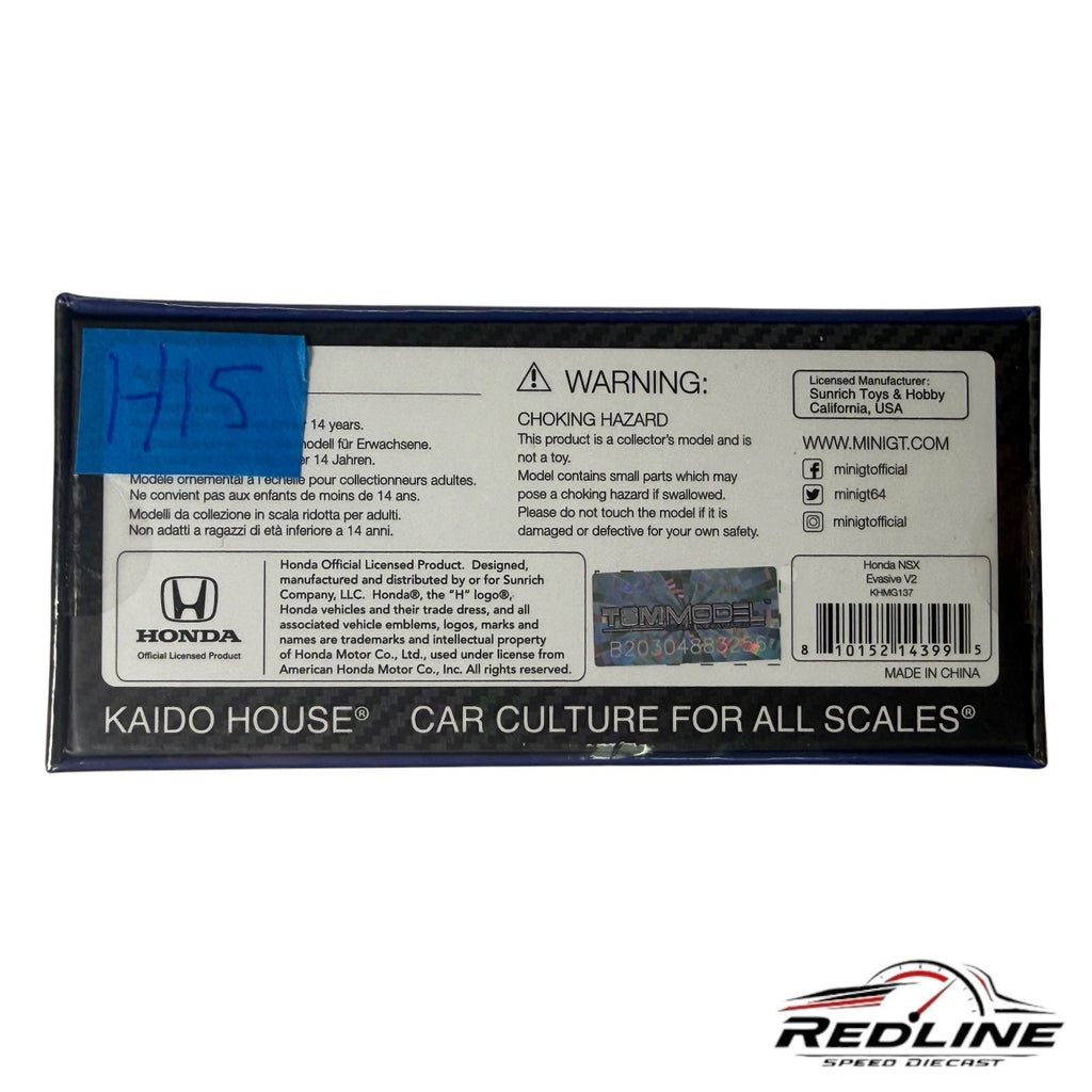 🎌🎌Kaido House Honda NSX Evasive V2 Blue KHMG137 1:64 H15🎌🎌