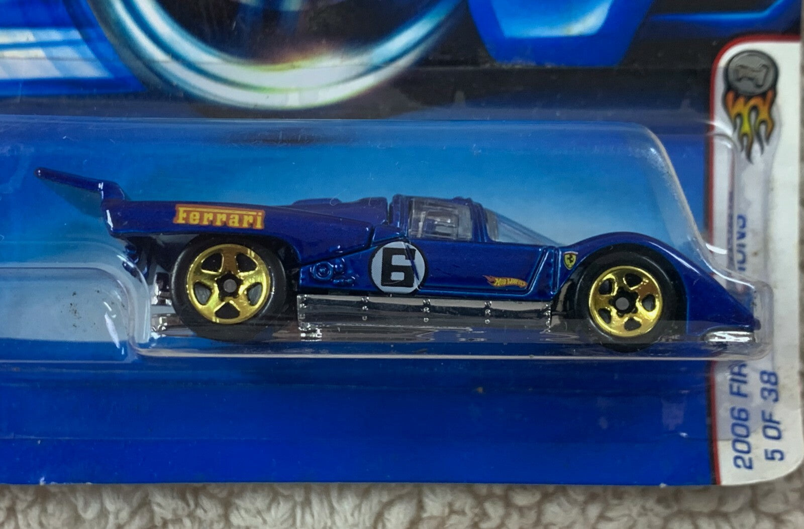 ******HOT WHEELS 2006 FIRST EDITIONS FERRARI 512 M BLUE CARDED 5 OF 38 HW05*****