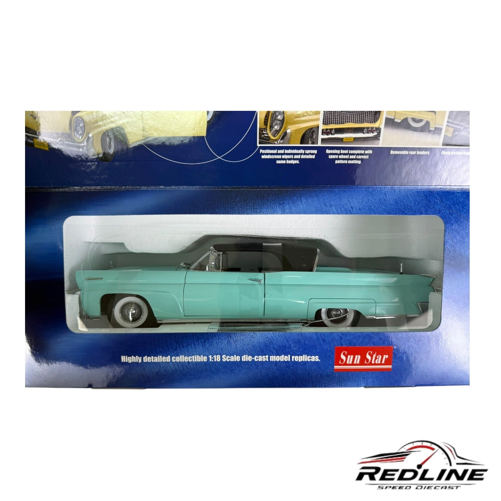 🇺🇸Sun Star Platinum Collection Green1958 Lincoln Continental MK III 1:18 GE