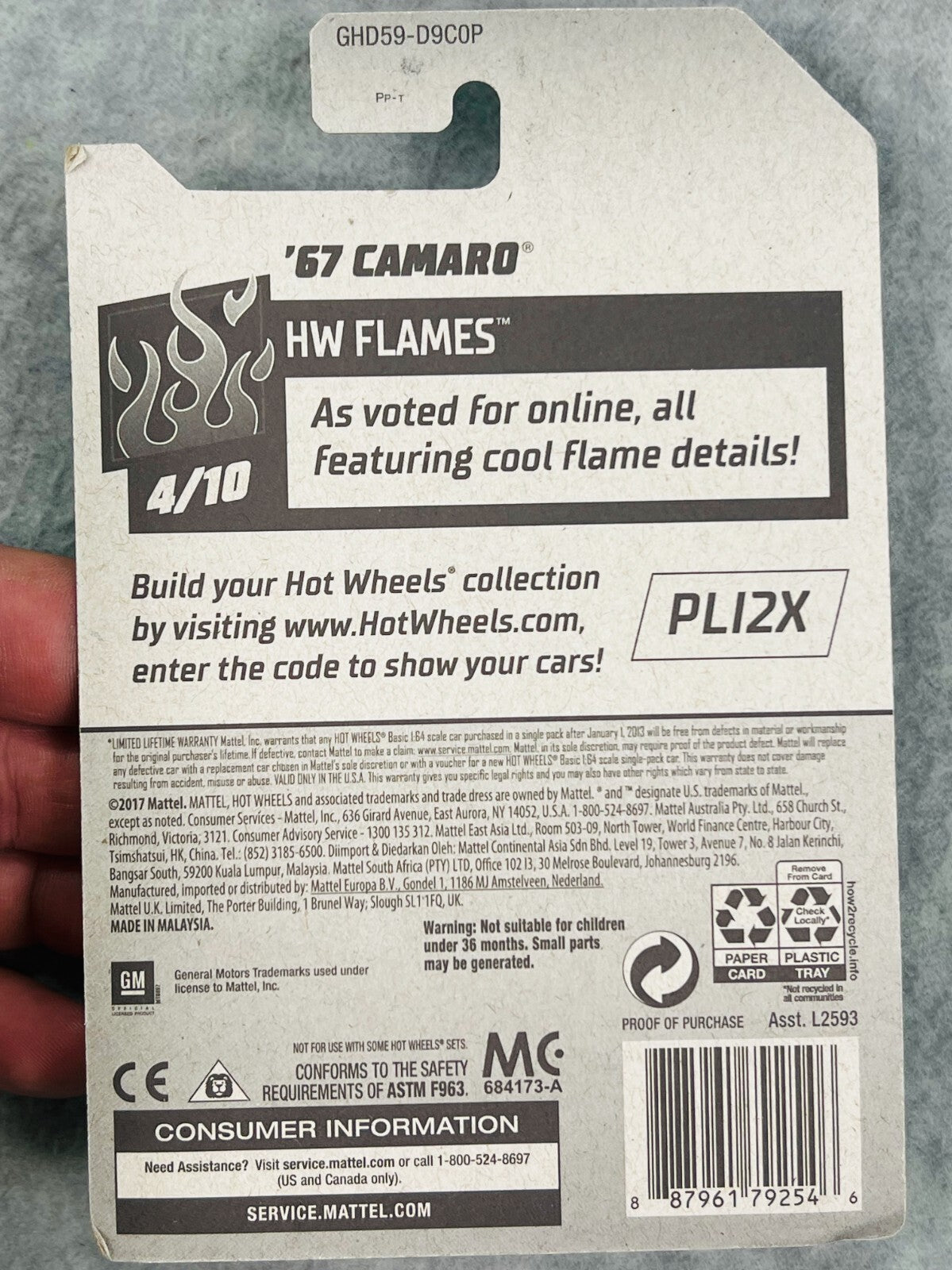 🔥🔥🔥Hot Wheels 1967 Chevy Camaro HW Flame H27🔥🔥🔥