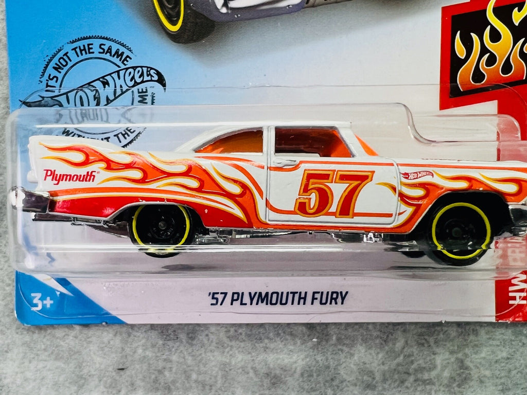 🔥🔥🔥Hot Wheels HW Flames 2 '57 PLYMOUTH FURY H24🔥🔥🔥