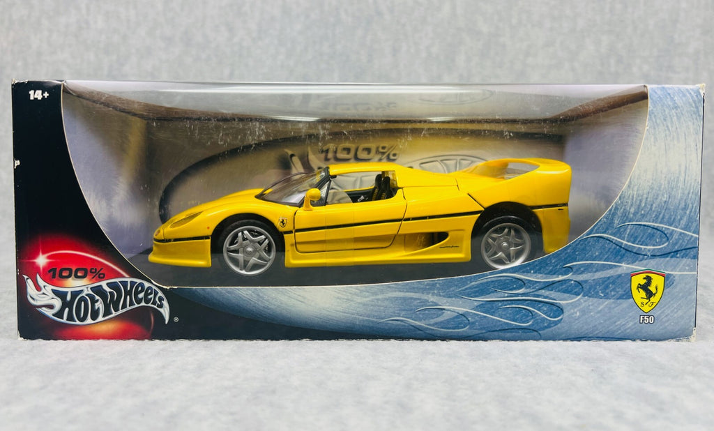 🇮🇹🇮🇹🇮🇹Hotwheels 100% Ferrari F50 Yellow 1:18 Scale🇮🇹🇮🇹🇮🇹