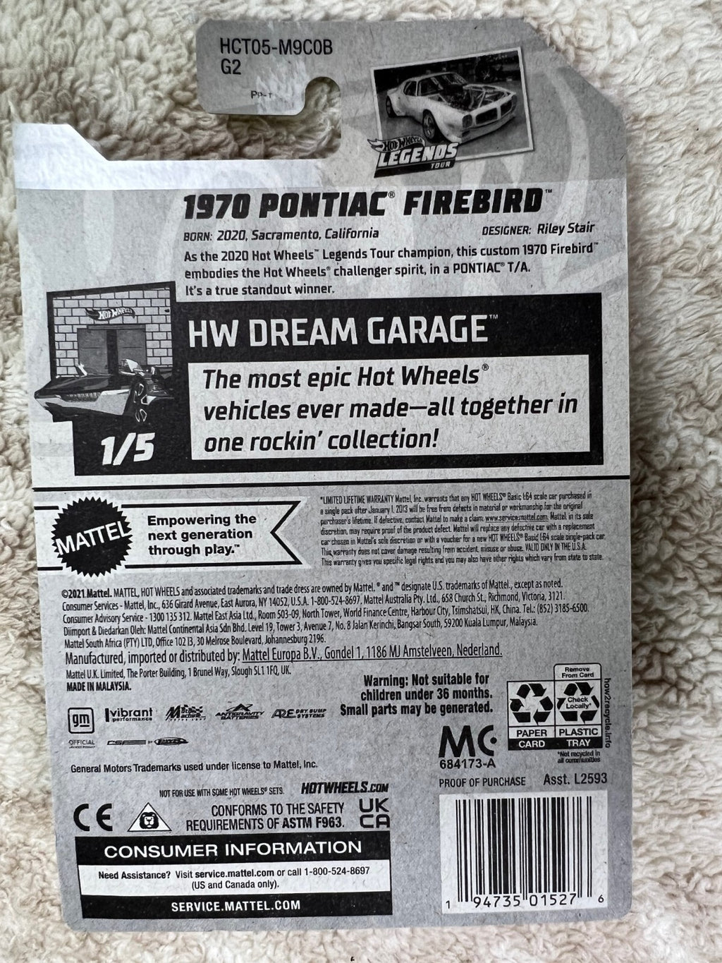🔥🔥Hot Wheels Legends Tour Winner HW Dream Garage 1970 Pontiac Firebird HW18🔥