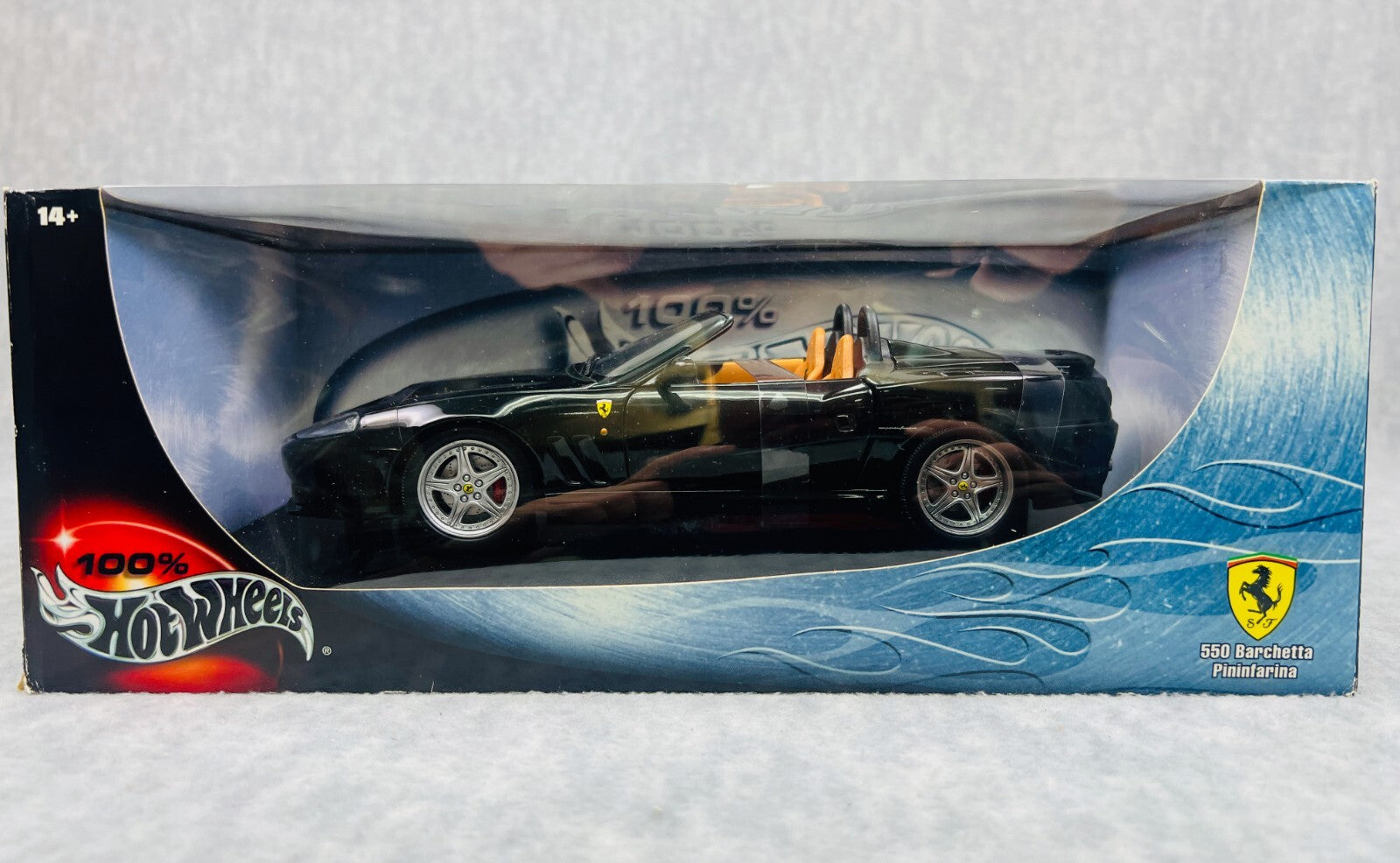 🇮🇹 Hot Wheels 100% Ferrari 550 Barchetta Pininfarina Black 1:18 Scale🇮🇹