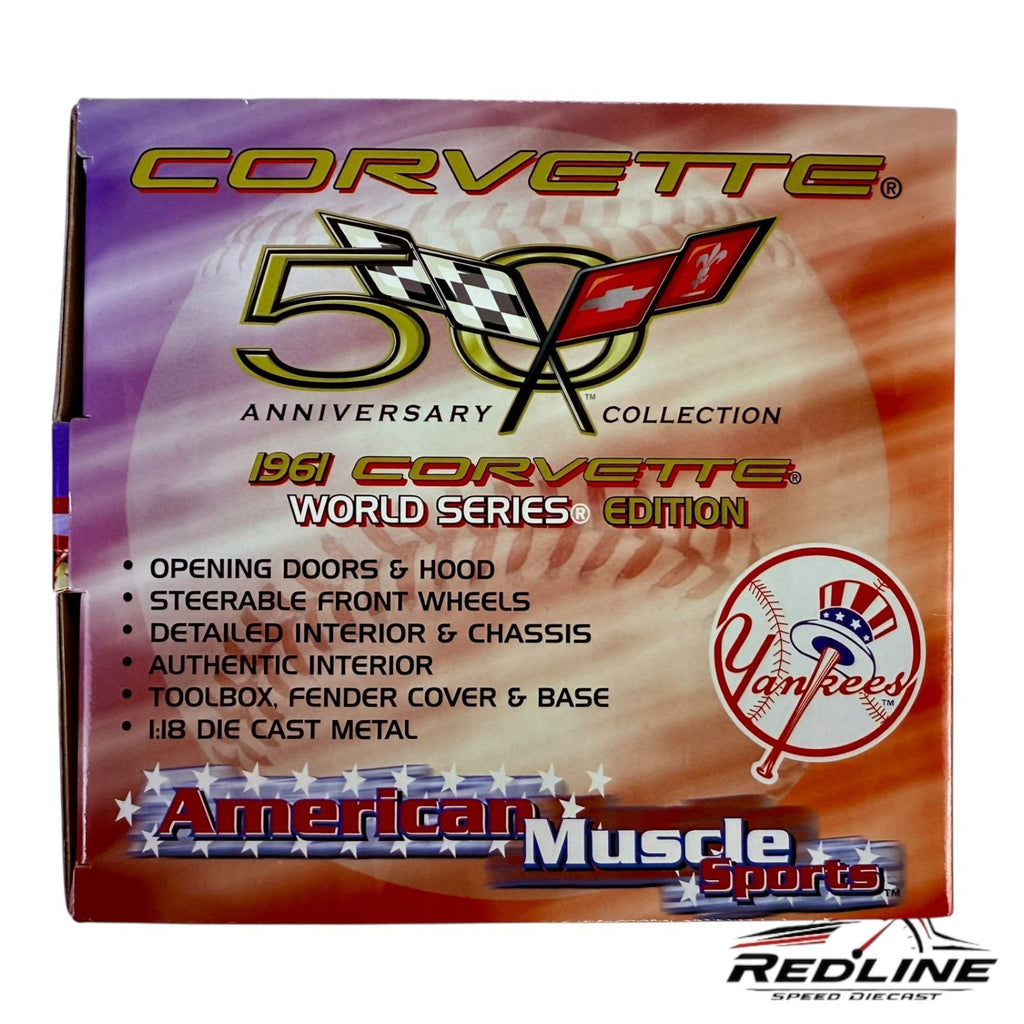 🇺🇸Ertl American Muscle Sports 1961 Corvette Wold Series Edition Yankees TV🇺🇸