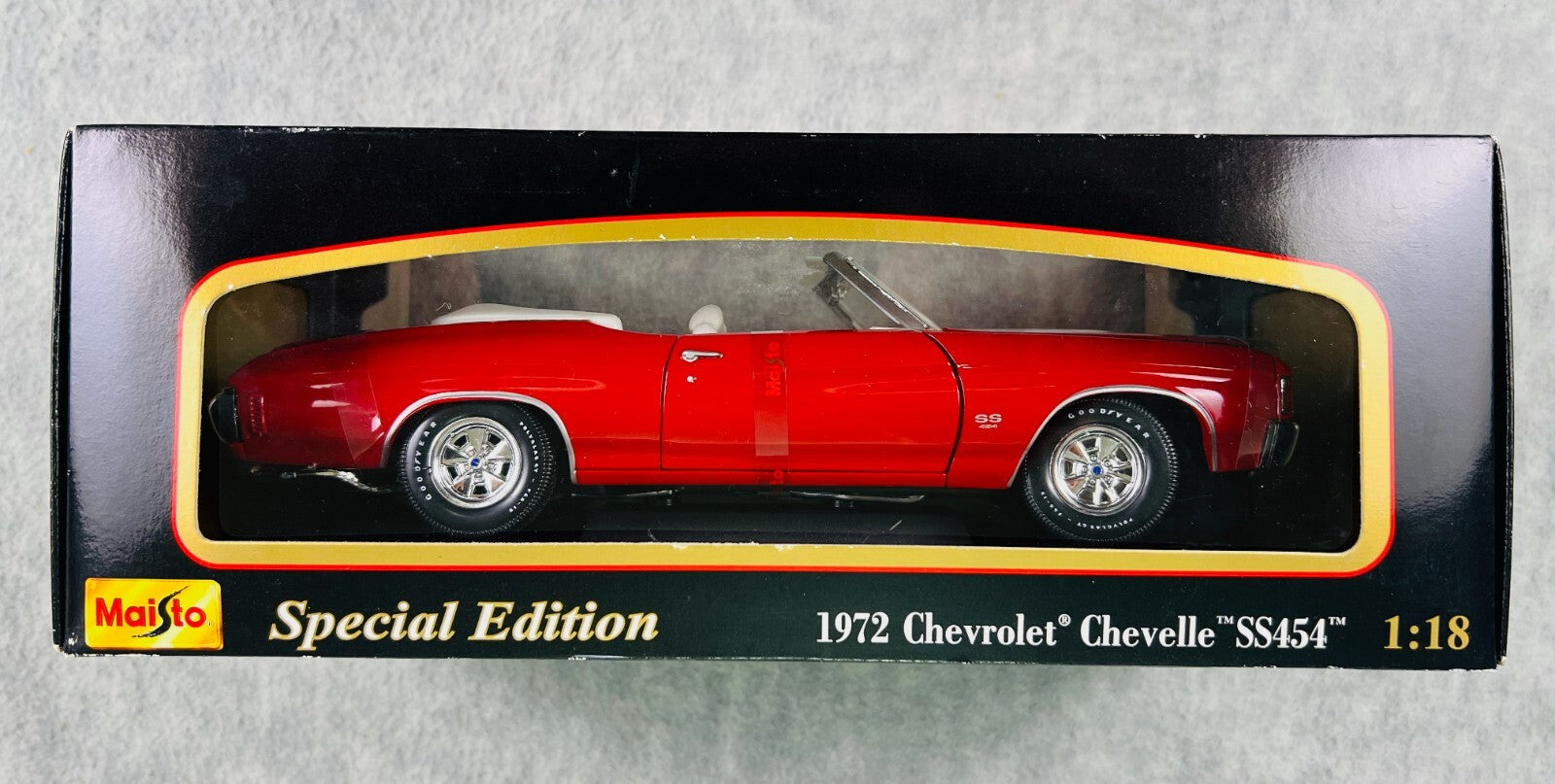 🇺🇸🇺🇸Maisto 1972 Chevrolet Chevelle SS454 Convertible Red 1/18🇺🇸🇺🇸