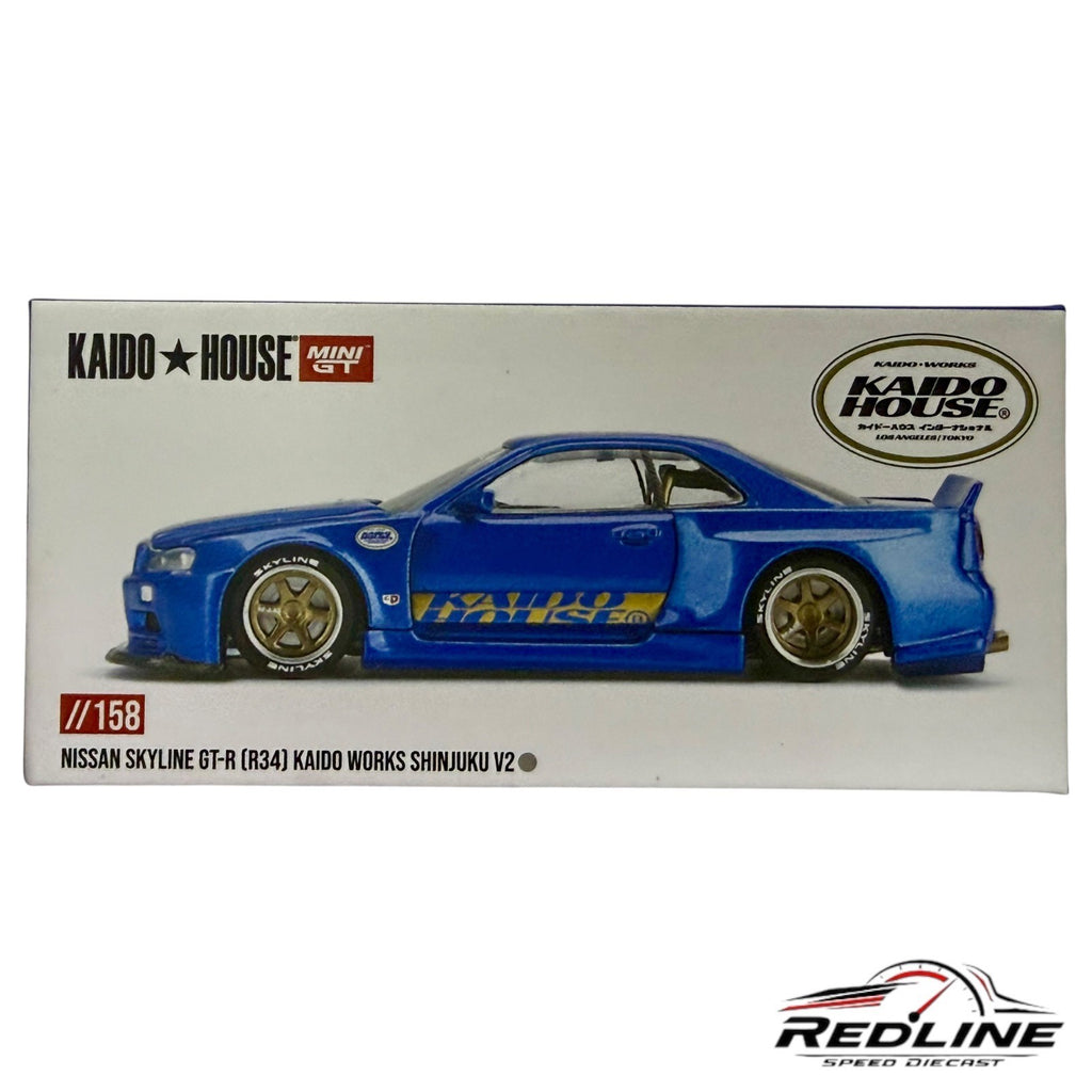 🎌Kaido House Nissan Skyline GT-R R34 Works Shinjuku V2 Blue #158 CHASE H36🎌