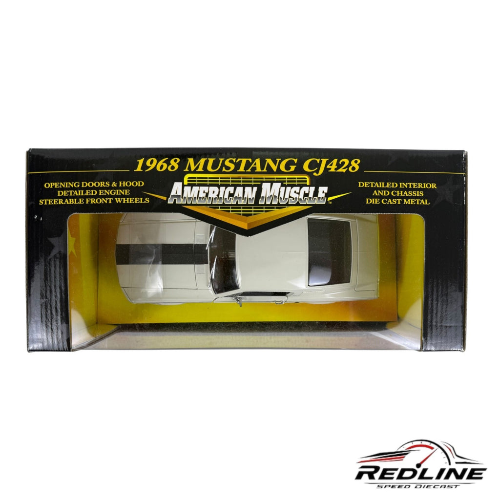 🐎🐎🐎Ertl American Muscle 1968 Mustang CJ428 White 1:18🐎🐎🐎