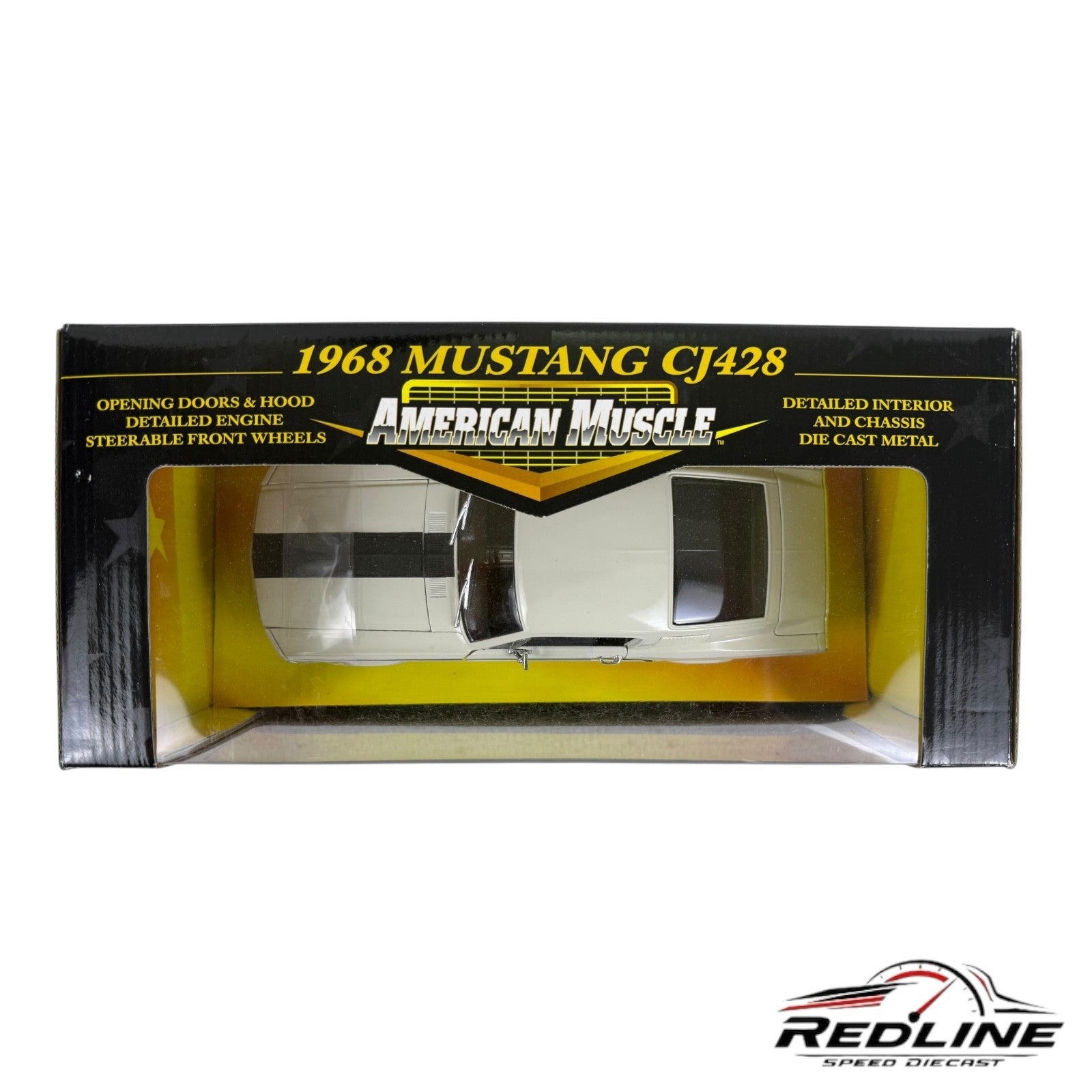 🐎🐎🐎Ertl American Muscle 1968 Mustang CJ428 White 1:18🐎🐎🐎