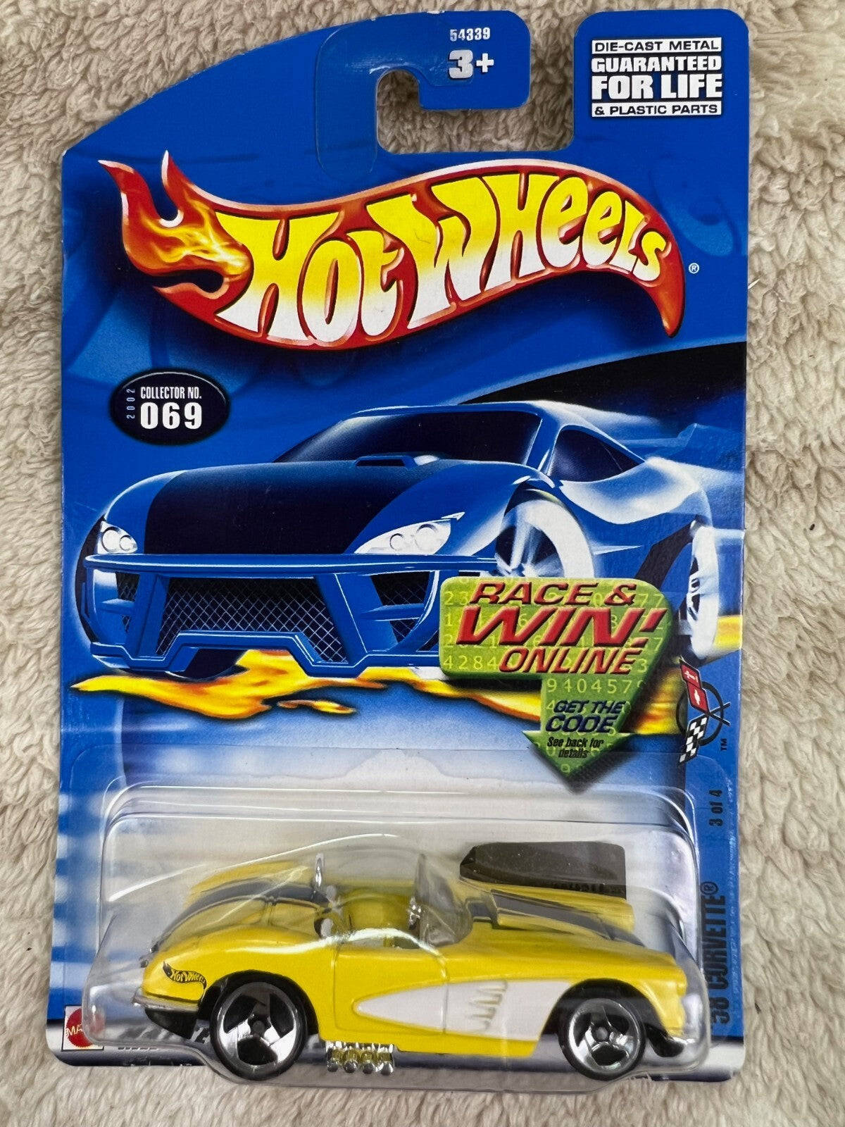 🔥🔥🔥🔥Hot Wheels 1/64 ’58 Corvette Yellow #069 HW19🔥🔥🔥🔥