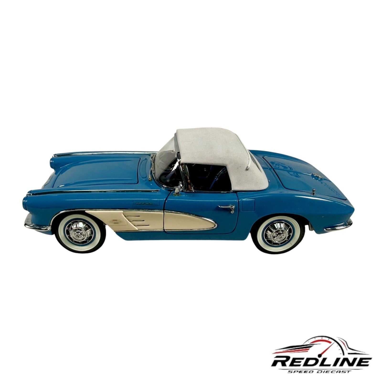 🇺🇸Danbury Mint Limited Edition 1961 Chevrolet Corvette Blue w/Box 1:24 C2🇺🇸