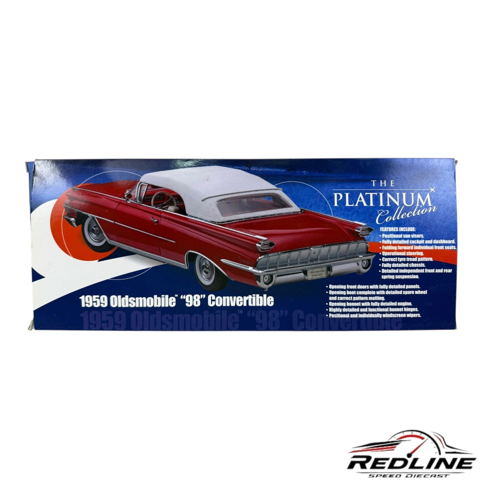 🔥Sun Star The Platinum Collection 1959 Oldsmobile "98" Convertible Red 1:18 TV
