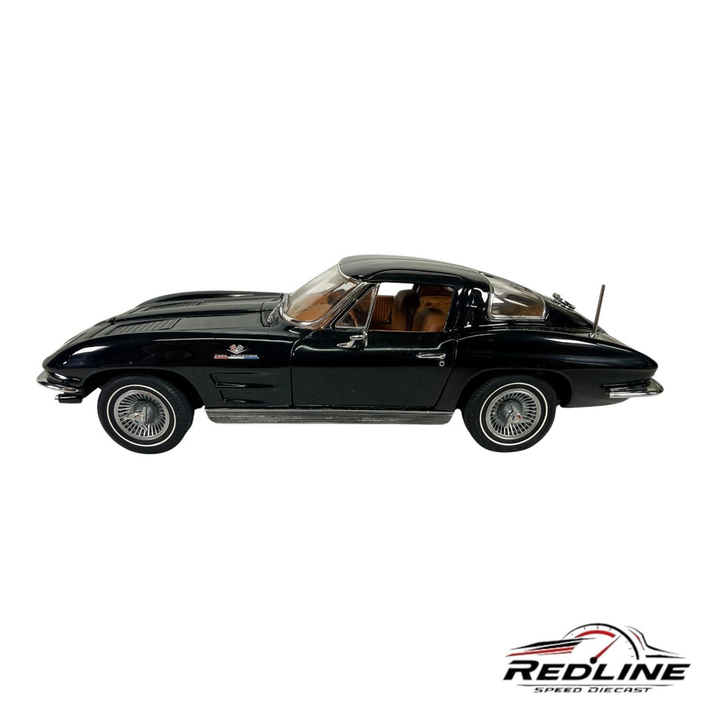 🦅🦅Danbury Mint 1963 Chevrolet Corvette Sting Ray Coupe Black 1/24 C2🦅🦅