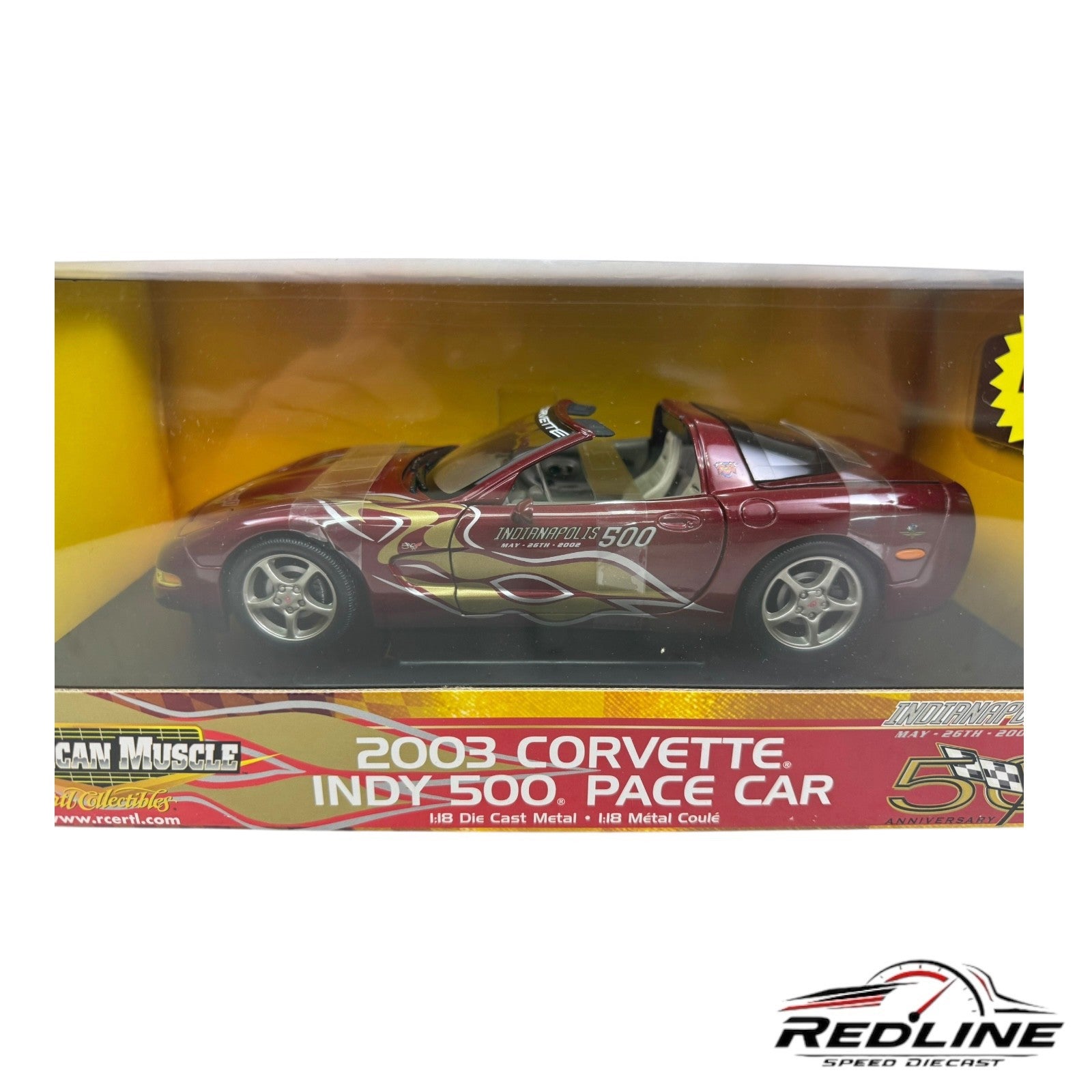 🏁🏁Ertl American Muscle 2003 Corvette Indy 500 Pace Car 1:18 GE🏁🏁