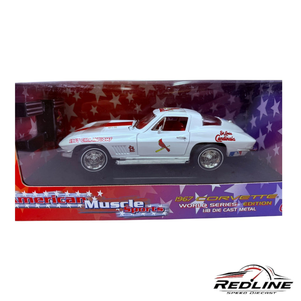 🇺🇸Ertl American Muscle 1967 Corvette World Series Edition Cardinals TV🇺🇸