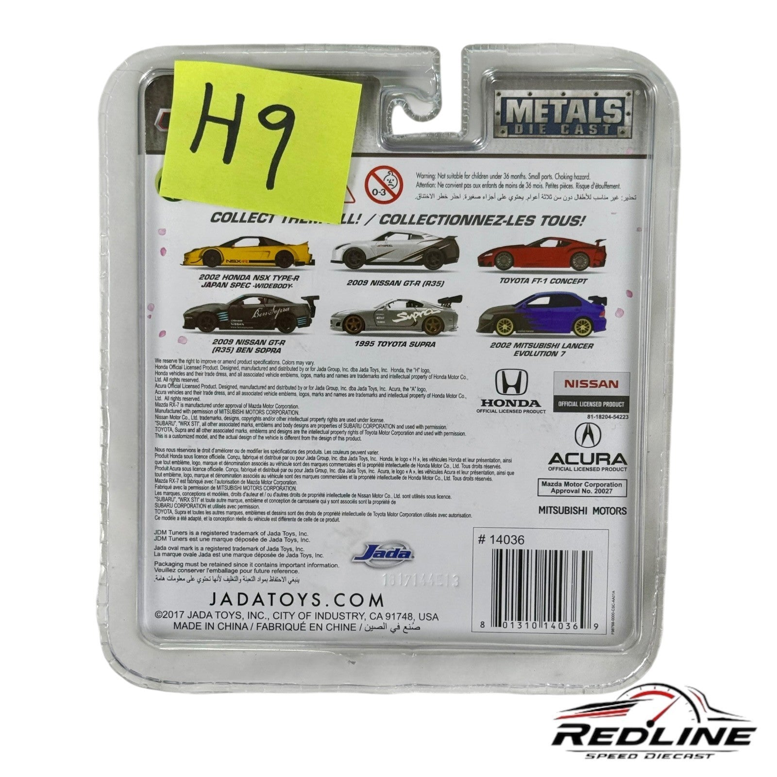 🎌Jada JDM Tuners- Toyota FT-1 Concept  Red Blister 1:64 H9🎌