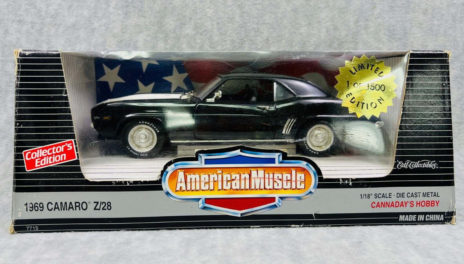 🇺🇸Ertl American Muscle 1969 Camaro Z-28 Black Diecast 1:18 Scale 1 of 1500🇺🇸
