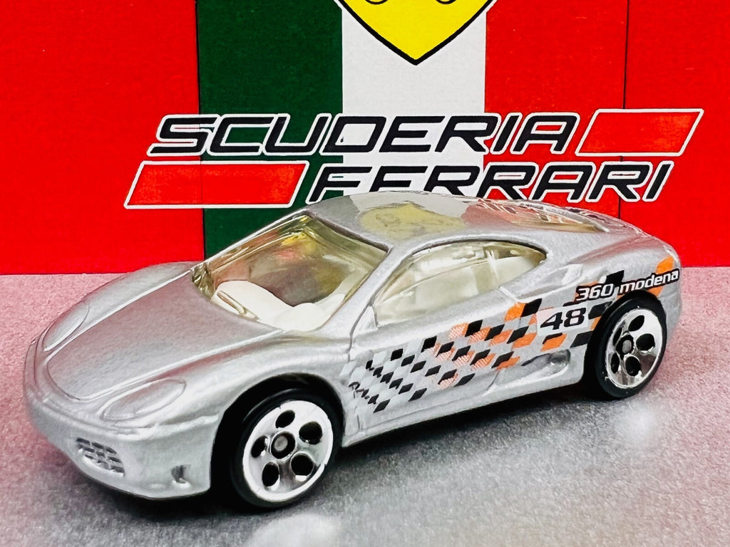 🇮🇹🇮🇹 Hot Wheels World Racers Ferrari 360 Modena Silver LOOSE C14🇮🇹🇮🇹