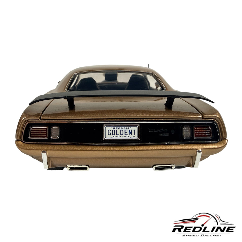 ACME 1971 Plymouth HEMI Cuda Super Track Pack Gold Diecast Car 1:18