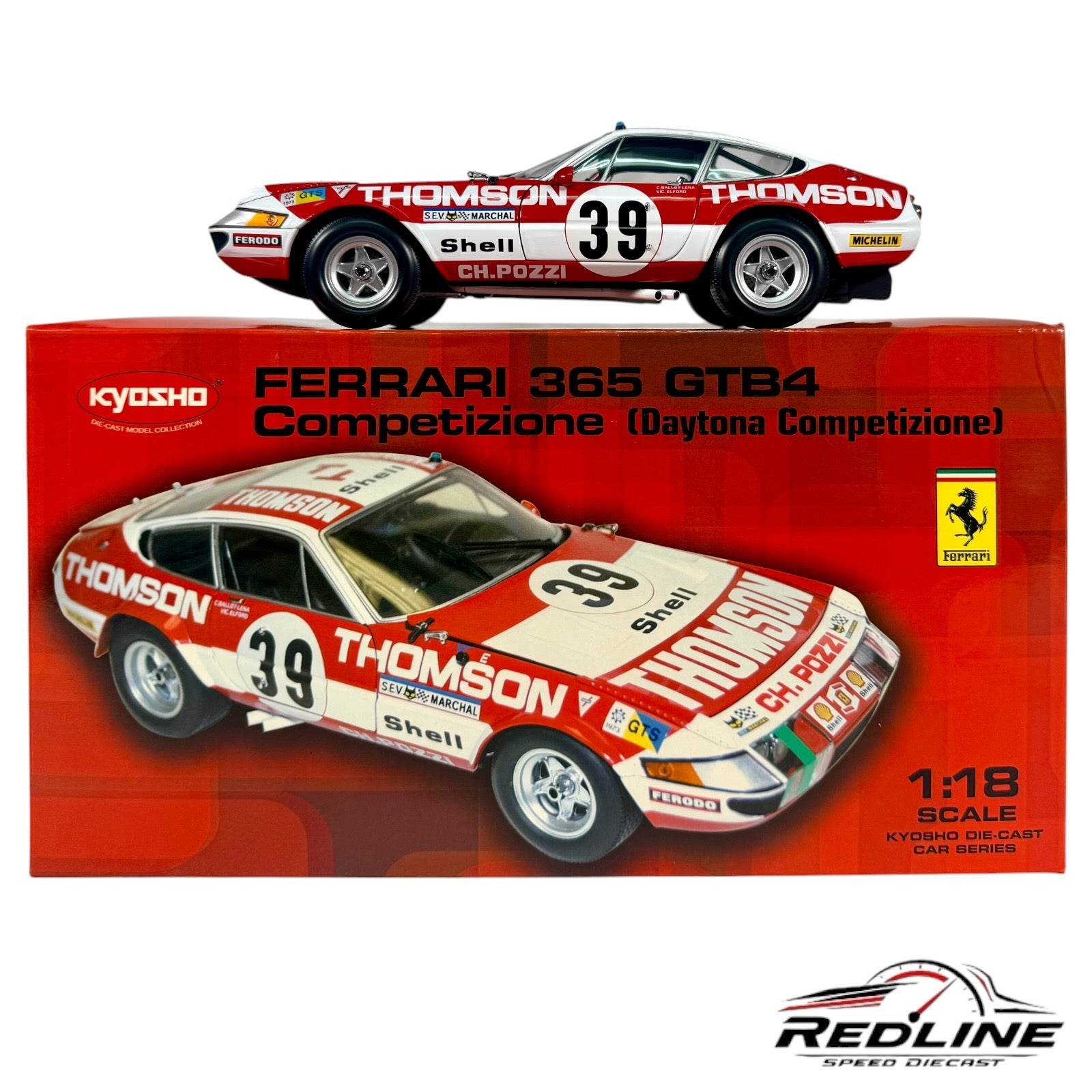 Kyosho 1973 Ferrari 365 GTB/4 Daytona Competizione #39 1:18