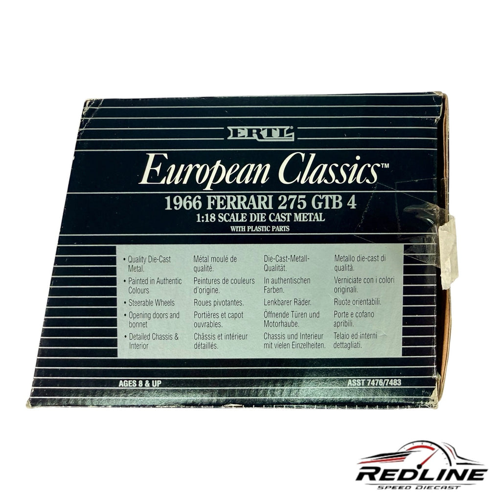 Ertl European Classics Ferrari 275 GTB 4 Red 1:18
