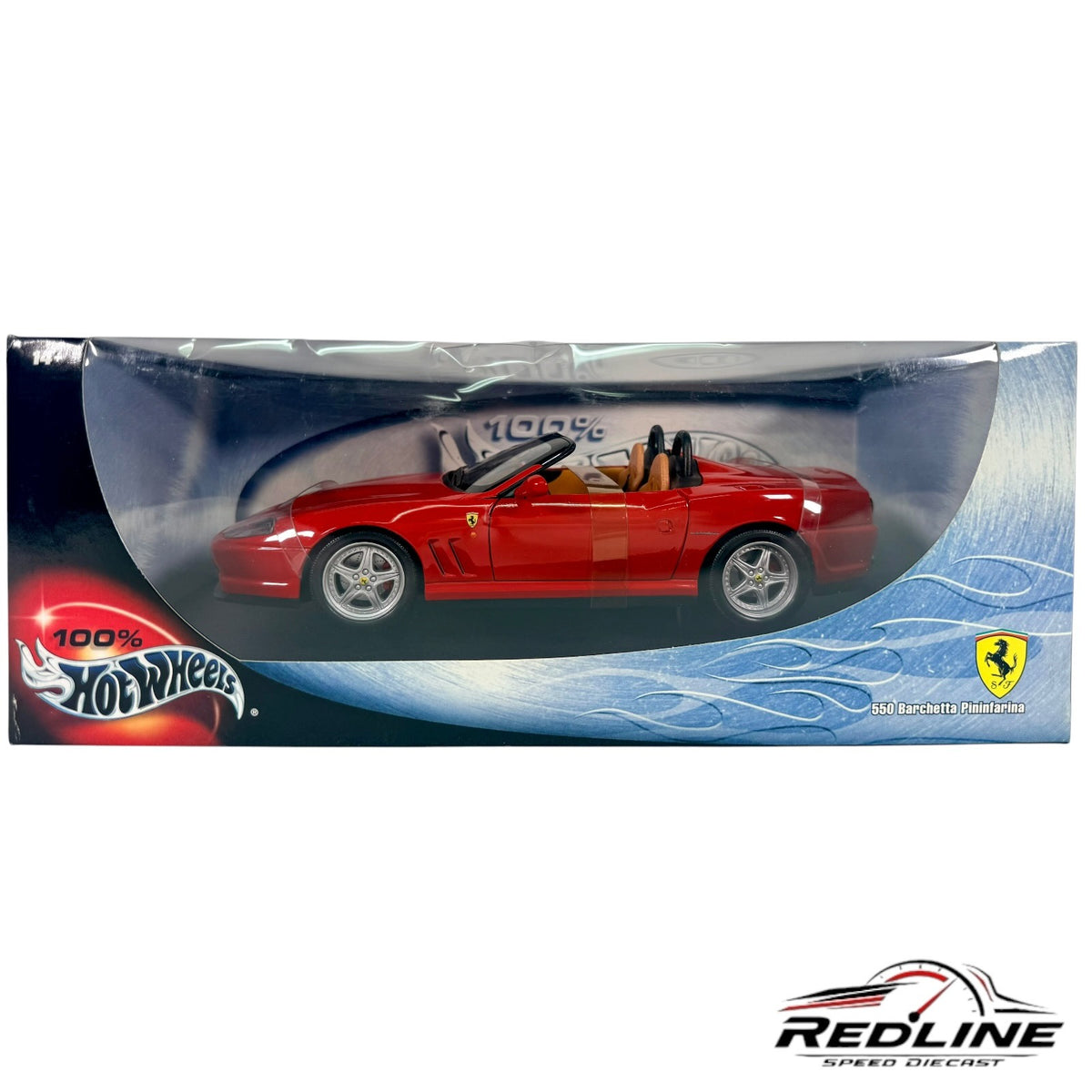 Hotwheels 100% Ferrari 550 Barchetta Pinifarina  Red 1:18