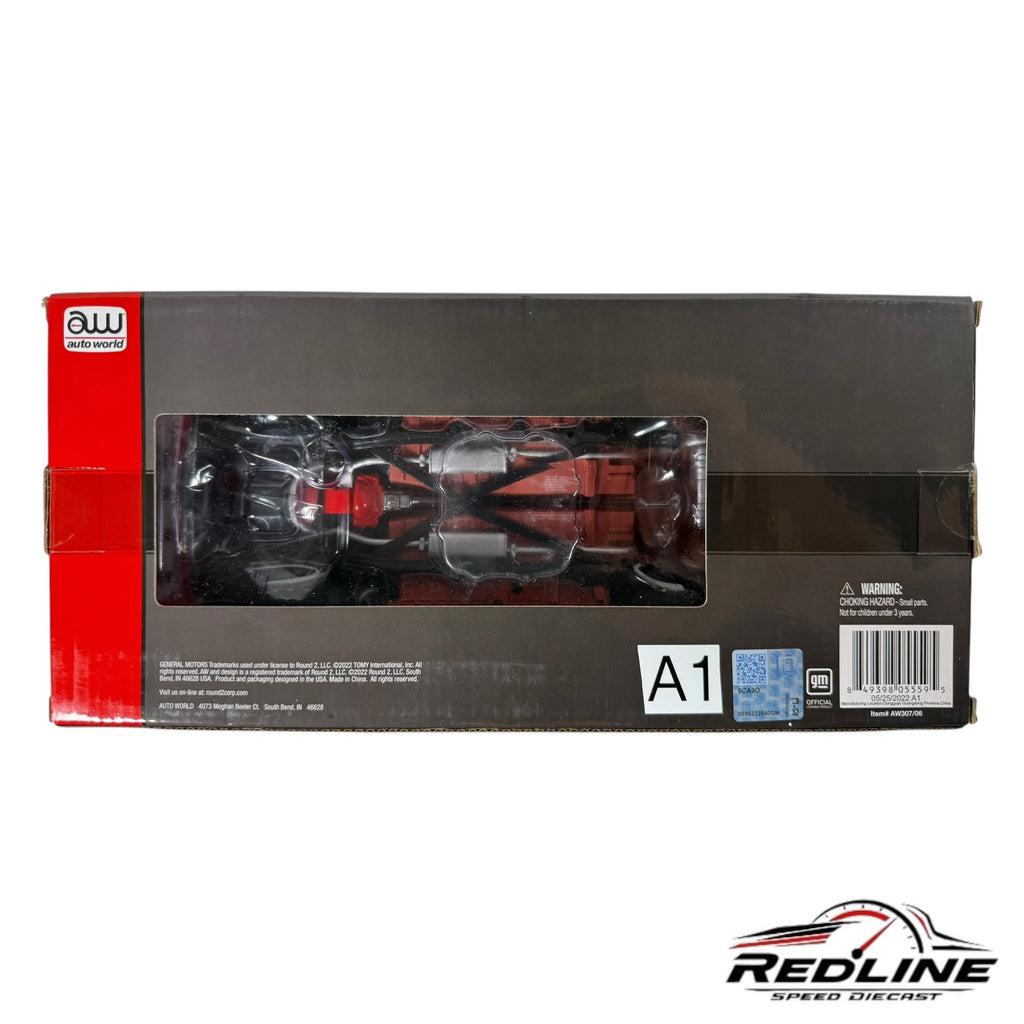 Auto World 1957 Chevrolet Bel Air convertible 1:18 scale die-cast model in original retail packaging box