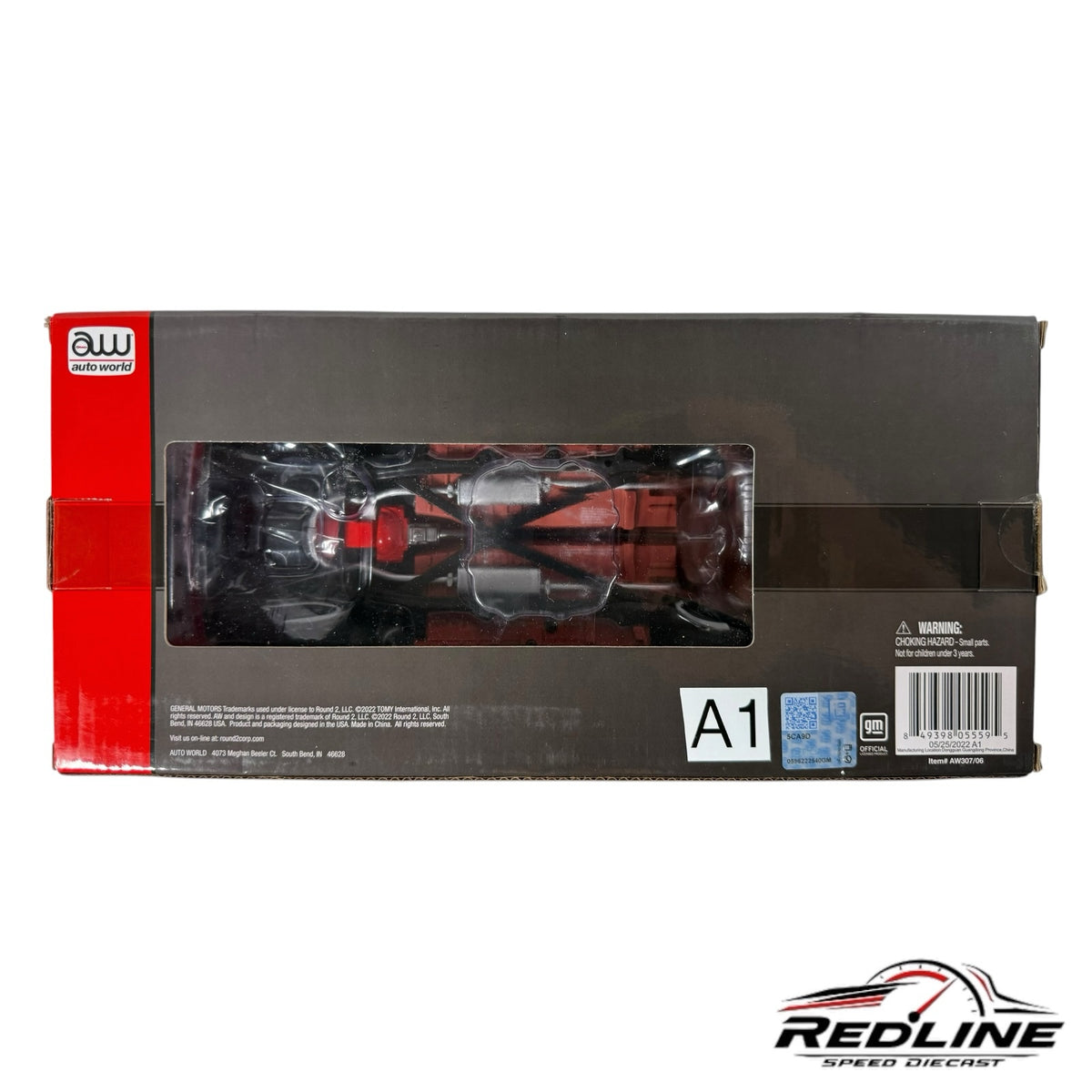 Auto World 1957 Chevrolet Bel Air convertible 1:18 scale die-cast model in original retail packaging box
