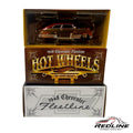 Redline Speed Diecast Hot Wheels 1948 Chevrolet Fleetline lowrider model in yellow and brown with custom packaging