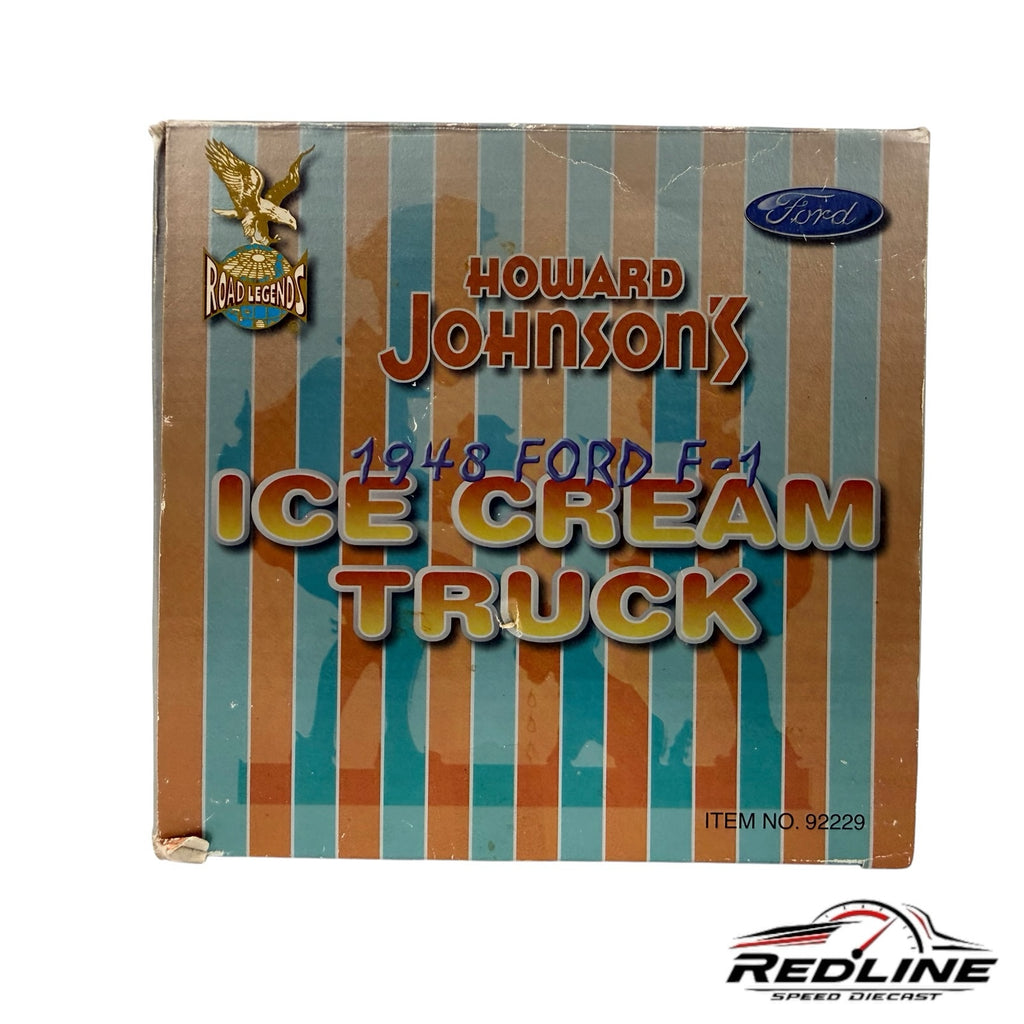 Redline Speed Diecast packaging for a 1948 Ford F-1 Howard Johnson's ice cream truck model with vintage branding