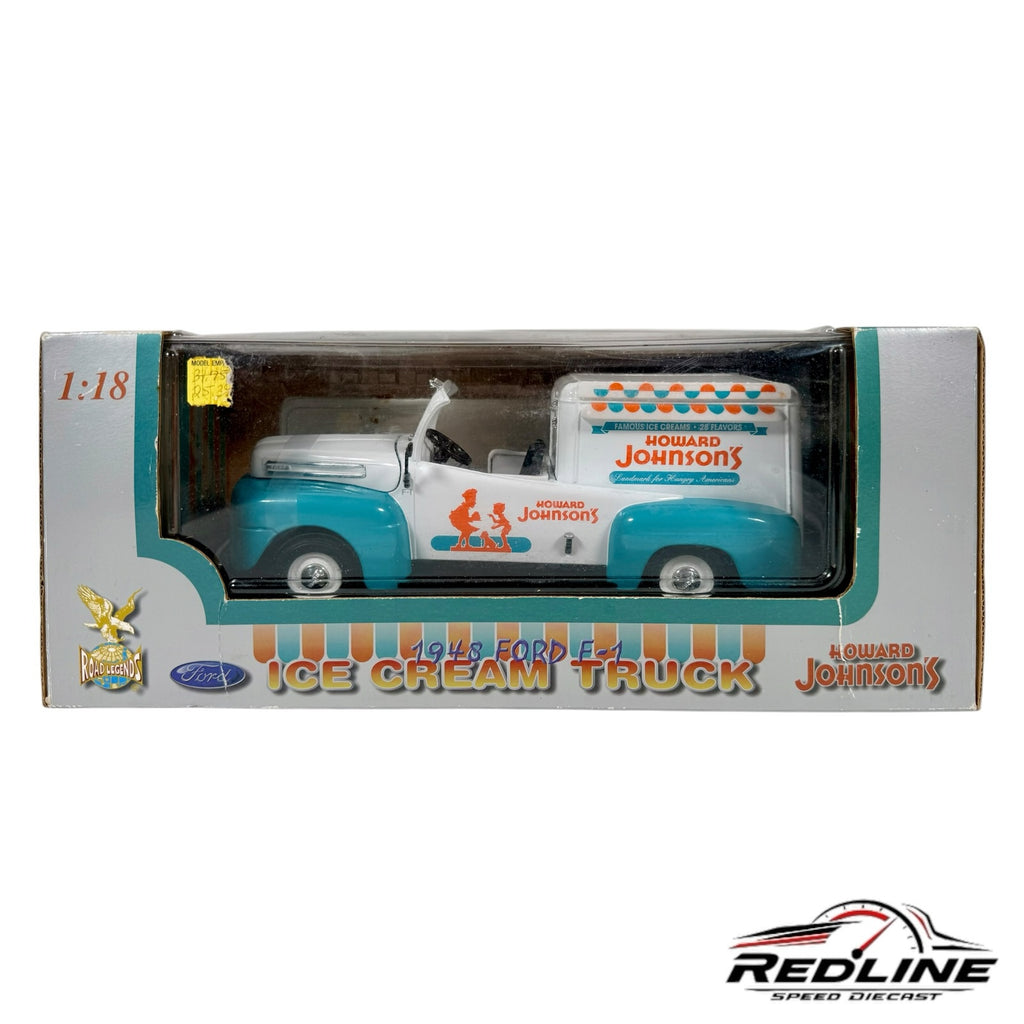 Redline Speed Diecast 1:18 scale 1948 Ford F-1 Howard Johnson's ice cream truck model in teal and white box