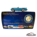 Redline Speed Diecast Franklin Mint 1955 Chevrolet Corvette model in metallic blue displayed on its original box