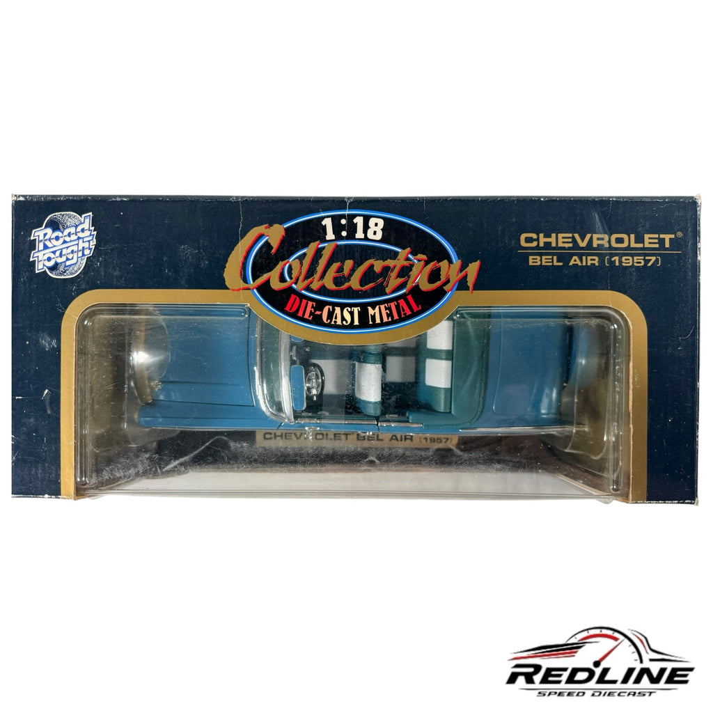 Redline Speed Diecast 1:18 scale blue 1957 Chevrolet Bel Air convertible model in original display box
