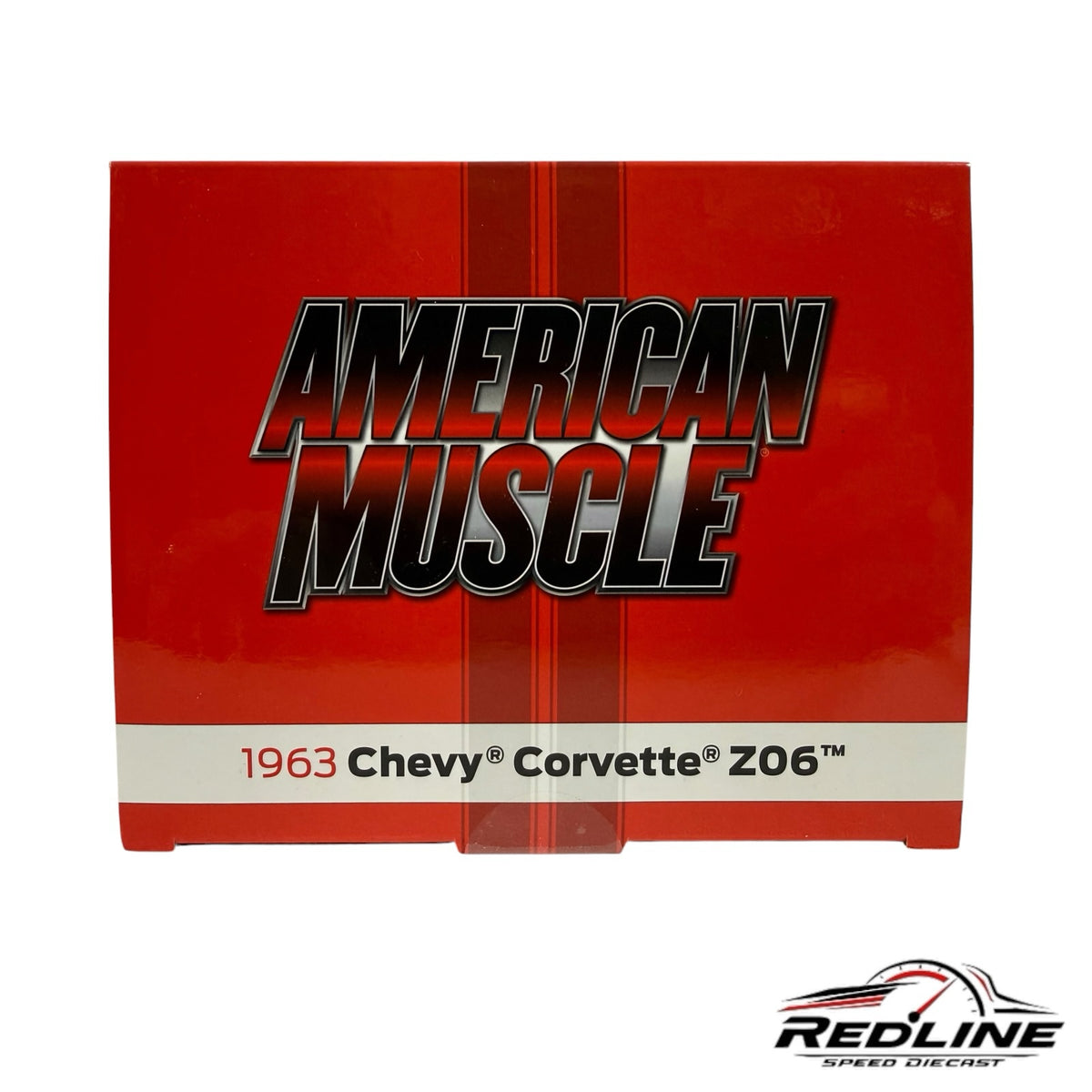 Redline Speed Diecast packaging box for the 1963 Chevrolet Corvette Z06 American Muscle model car