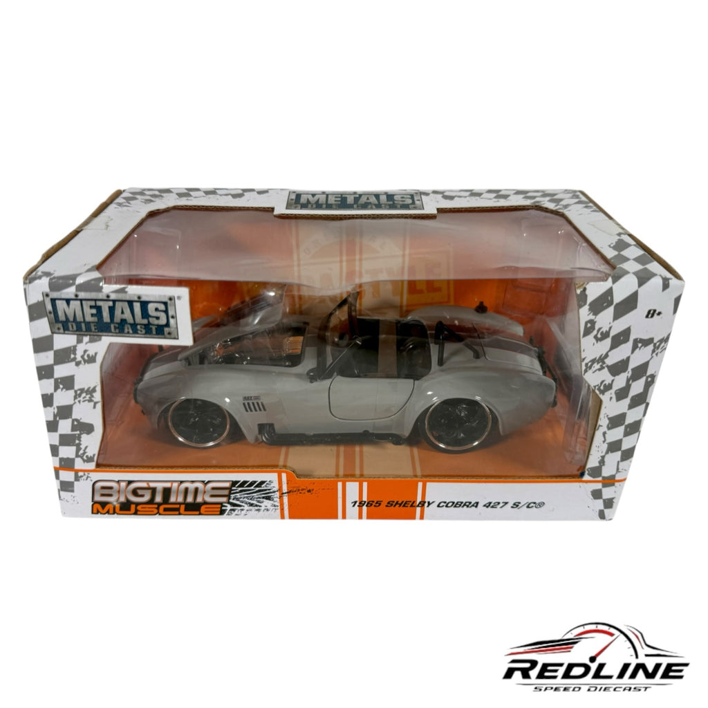 Redline Speed Diecast 1965 Shelby Cobra 427 S/C grey metal model car in original Bigtime Muscle display box