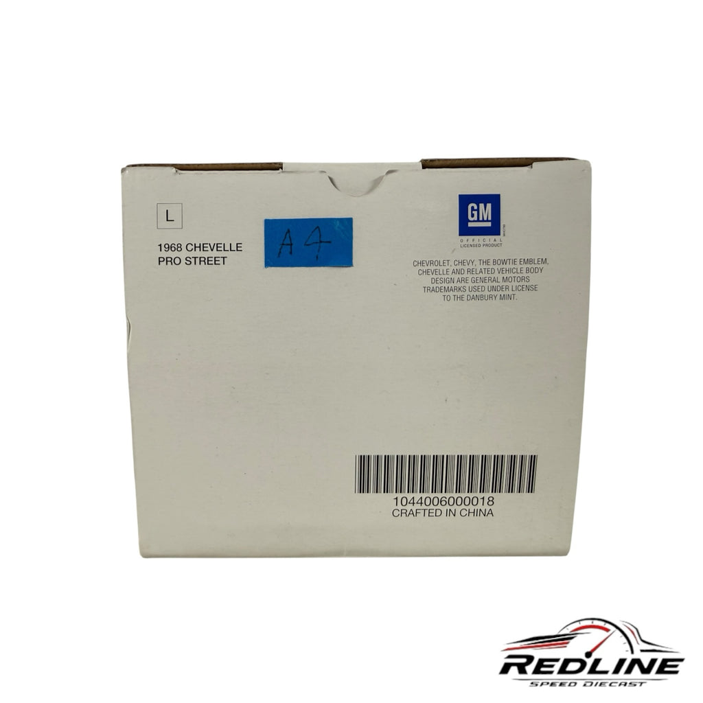 Redline Speed Diecast packaging box for a 1968 Chevelle Pro Street model with GM official licensed product branding.