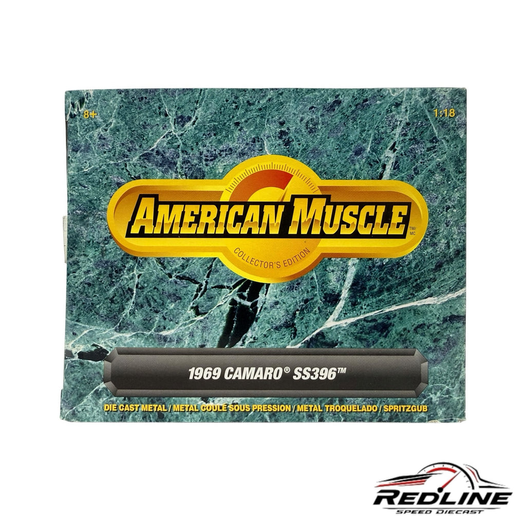 Redline Speed Diecast 1969 Camaro SS396 American Muscle collector edition model box with green marble pattern