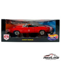 Redline Speed Diecast 1:18 scale 1969 Dodge Charger model in red with black roof in original display packaging