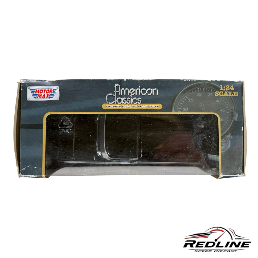 Redline Speed Diecast 1:24 scale Motor Max 1969 Ford F-100 pickup truck in black, inside original display box.