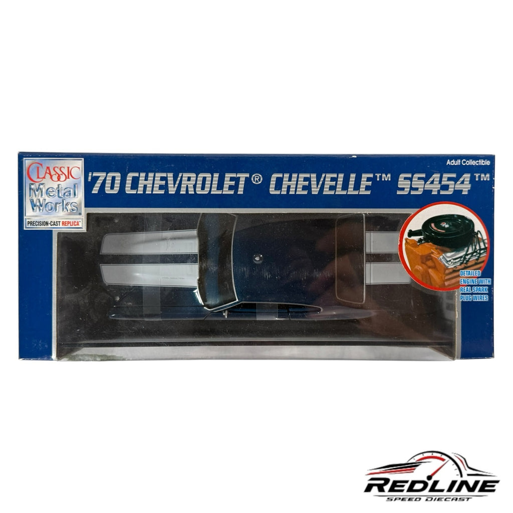 Redline Speed Diecast 1:24 scale 1970 Chevrolet Chevelle SS454 blue muscle car model in original display box