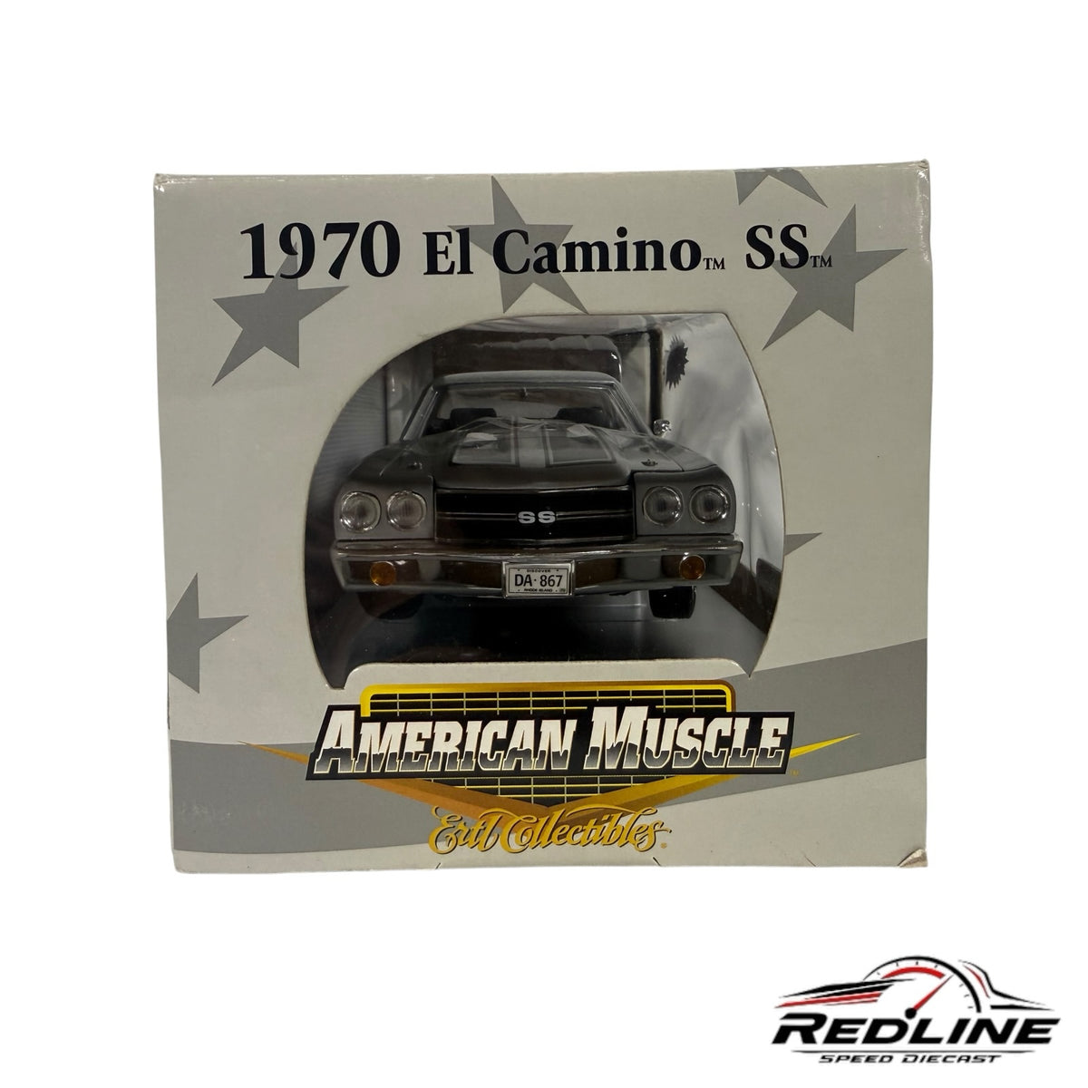 Redline Speed Diecast 1970 Chevrolet El Camino SS silver diecast model car in original display box