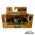 Redline Speed Diecast M2 Machines 1970 Oldsmobile Cutlass 442 W-30 black diecast car in rustic Lunati Bootlegger box