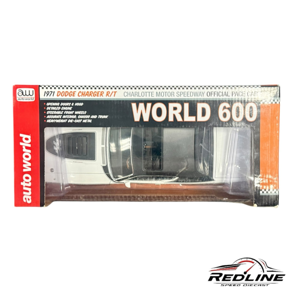 Redline Speed Diecast 1:18 scale 1971 Dodge Charger R/T Charlotte Motor Speedway pace car model in original box