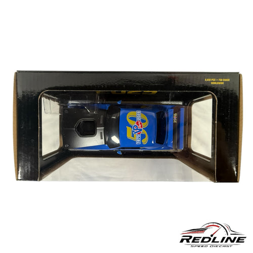 Redline Speed Diecast 1:24 scale 1971 Plymouth Hemi Cuda in blue and yellow VP Racing 50th anniversary livery in box