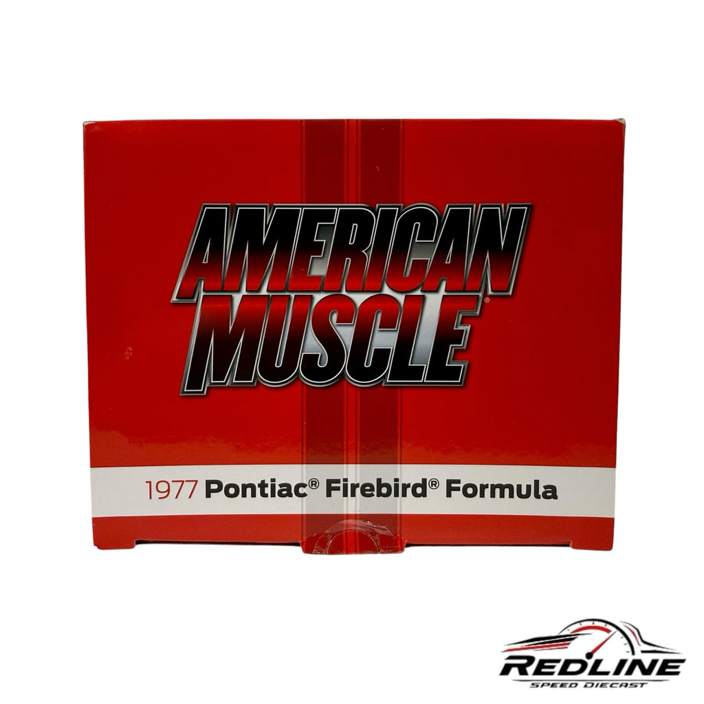 Redline Speed Diecast packaging for the 1977 Pontiac Firebird Formula American Muscle 1:18 scale model car box