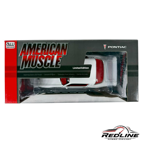 Redline Speed Diecast 1:18 scale white 1977 Pontiac Firebird Formula model car in original American Muscle packaging
