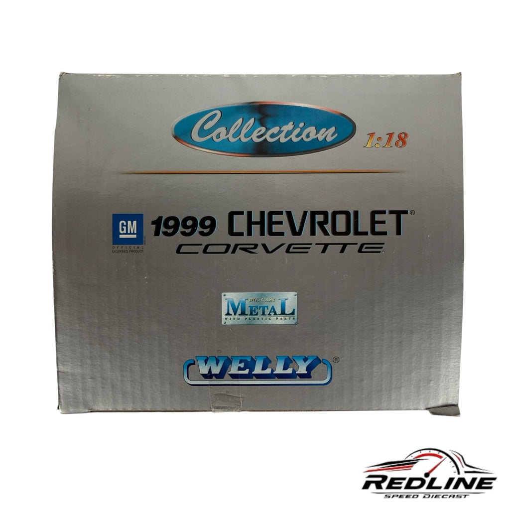 Redline Speed Diecast 1:18 scale 1999 Chevrolet Corvette model car packaging box in silver