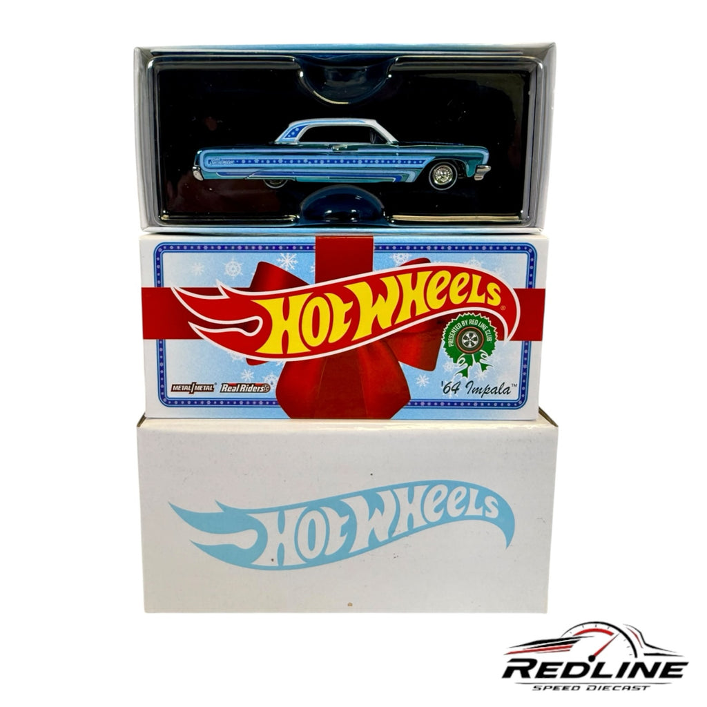 Redline Speed Diecast Hot Wheels 64 Impala collector edition in light blue with custom detailing in original packaging